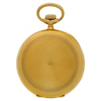 Swiss gold hunting cased watch with red 24h indicator Circa 1920