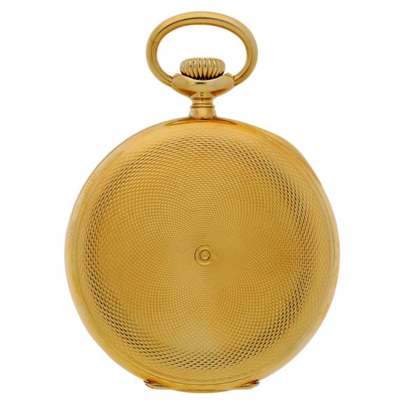 Swiss gold hunting cased watch with red 24h indicator Circa 1920 Swiss gold hunting cased watch with red 24h indicator Circa 1920