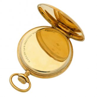 Swiss gold hunting cased watch with red 24h indicator Circa 1920