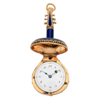French gold, enamel and pearl set form watch Circa 1840