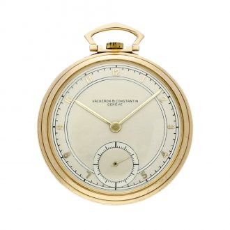 Swiss yellow gold keyless open faced lever watch Circa 1945