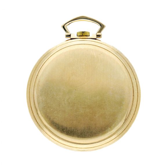 Swiss yellow gold keyless open faced lever watch Circa 1945 Swiss yellow gold keyless open faced lever watch Circa 1945