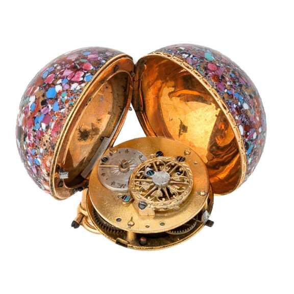 French gold and enamel ball form pocket watch Circa 1790 French gold and enamel ball form pocket watch Circa 1790