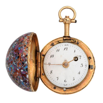 French gold and enamel ball form pocket watch Circa 1790