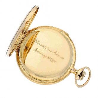 Swiss yellow gold five minute repeating pocket watch Circa 1902