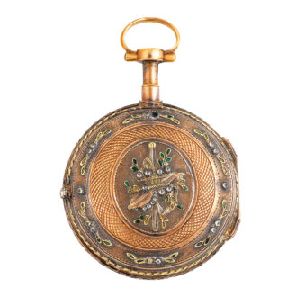 French multi colour gold open faced verge watch Circa 1780 French multi colour gold open faced verge watch Circa 1780