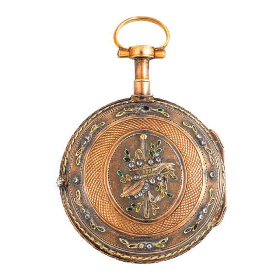 French multi colour gold open faced verge watch Circa 1780 French multi colour gold open faced verge watch Circa 1780