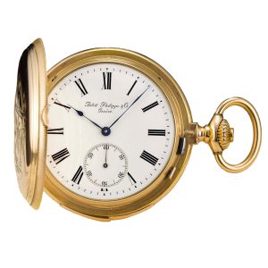 Swiss gold hunting cased quarter repeating watch Circa 1883 