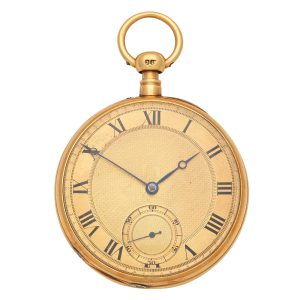 English 18K gold quarter repeating duplex watch Circa 1824