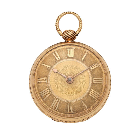 English 18k gold key wind open faced pocket watch Circa 1817 English 18k gold key wind open faced pocket watch Circa 1817