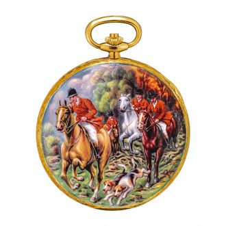Unique Swiss gold hunting cased lever dress watch Circa 1976