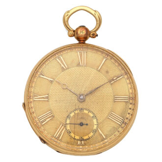 English 18 carat gold open faced lever pocket watch Circa 1832