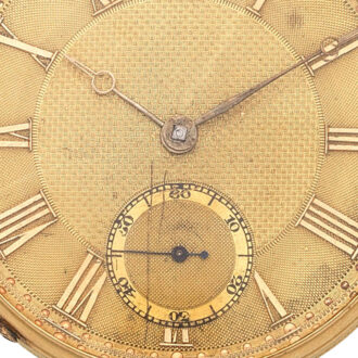 English 18 carat gold open faced lever pocket watch Circa 1832