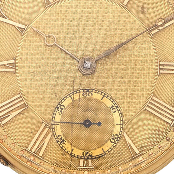 English 18 carat gold open faced lever pocket watch Circa 1832 English 18 carat gold open faced lever pocket watch Circa 1832