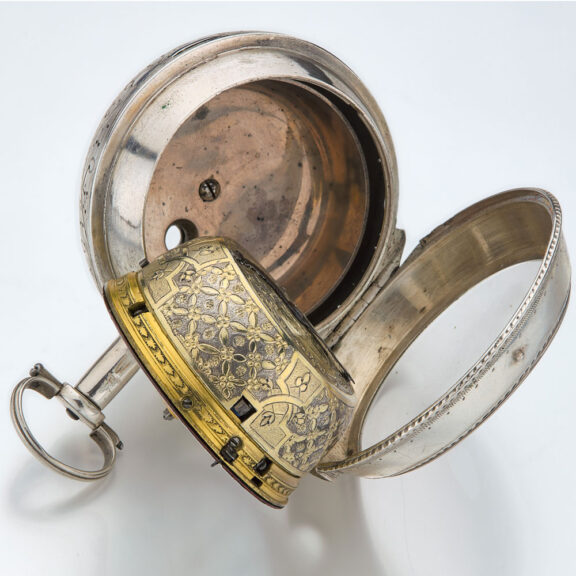 English silver early quarter repeating watch Circa 1710 English silver early quarter repeating watch Circa 1710
