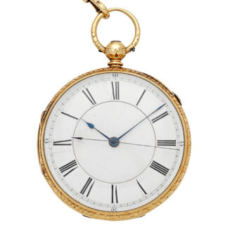 English gold pocket watch with stop/start seconds Circa 1873
