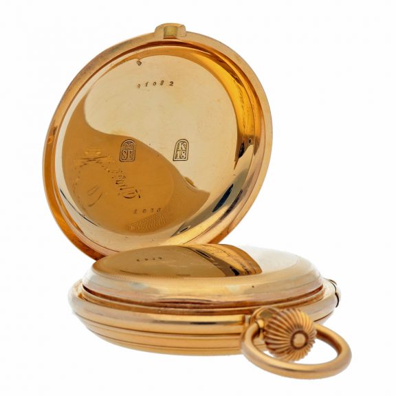 Swiss hunting cased minute repeating keyless lever watch Circa 1900 Swiss hunting cased minute repeating keyless lever watch Circa 1900