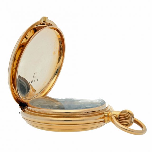 Swiss hunting cased minute repeating keyless lever watch Circa 1900 Swiss hunting cased minute repeating keyless lever watch Circa 1900