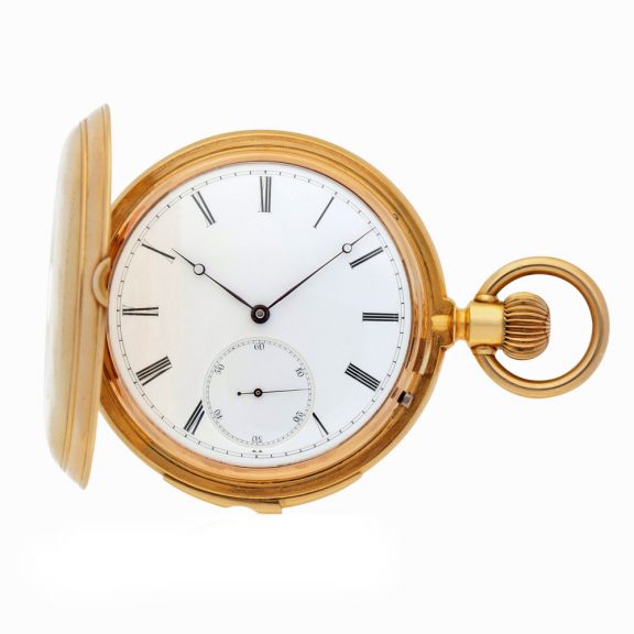Swiss hunting cased minute repeating keyless lever watch Circa 1900