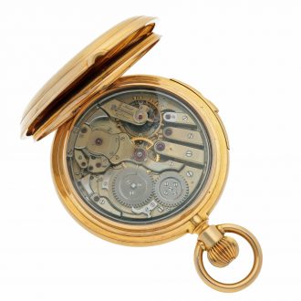 Swiss hunting cased minute repeating keyless lever watch Circa 1900
