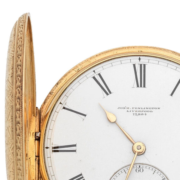 English 18K gold hunting cased lever pocket watch Circa 1869 English 18K gold hunting cased lever pocket watch Circa 1869