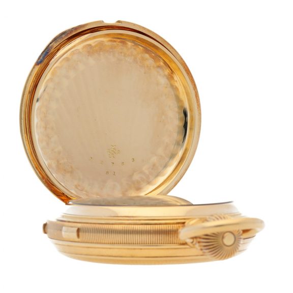 Swiss 18K gold split seconds chronograph watch Circa 1900 Swiss 18K gold split seconds chronograph watch Circa 1900