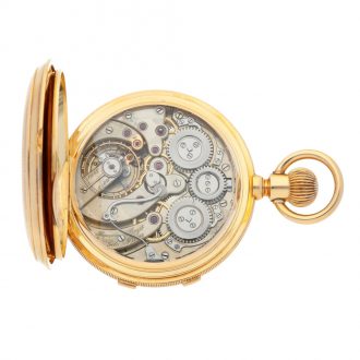 Swiss 18K gold split seconds chronograph watch Circa 1900