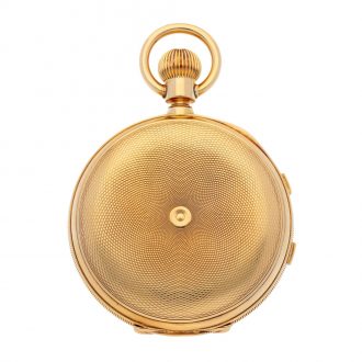 Swiss 18K gold split seconds chronograph watch Circa 1900