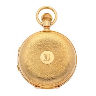Swiss 18K gold split seconds chronograph watch Circa 1900