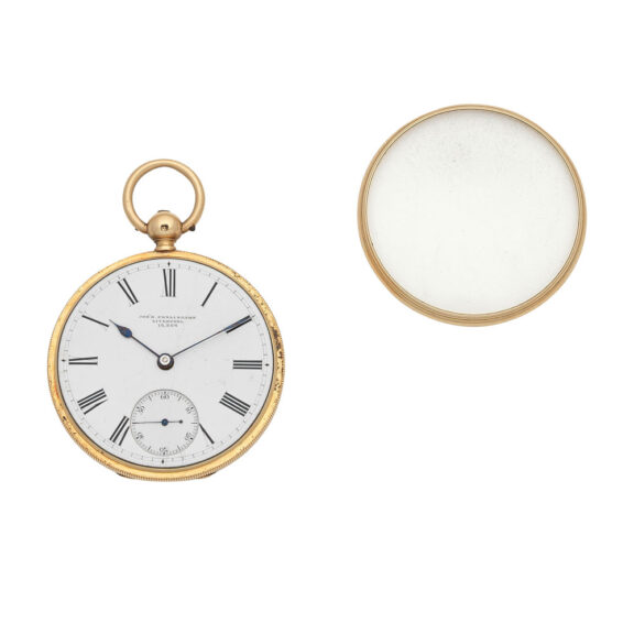 English 18 carat gold open faced lever watch Circa 1866 English 18 carat gold open faced lever watch Circa 1866