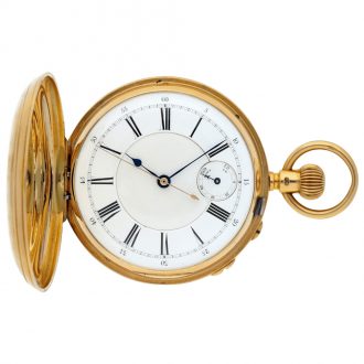 English hunting cased lever watch with power reserve Circa 1920