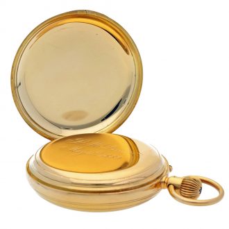 English hunting cased lever watch with power reserve Circa 1920