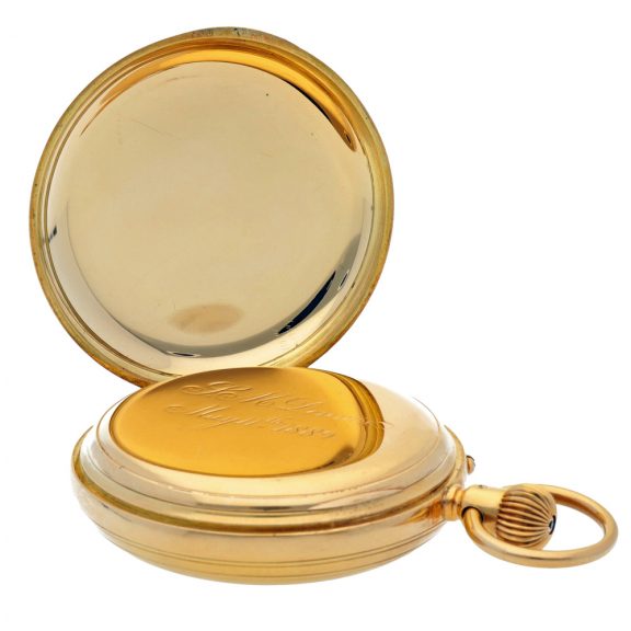 English hunting cased lever watch with power reserve Circa 1920 English hunting cased lever watch with power reserve Circa 1920