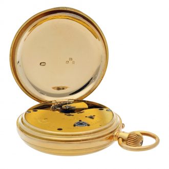 English hunting cased lever watch with power reserve Circa 1920