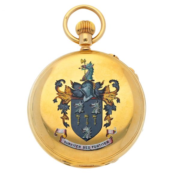 English hunting cased lever watch with power reserve Circa 1920
