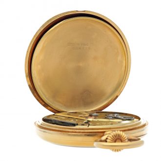 Swiss 18k gold open faced lever pocket watch Circa 1910 Swiss 18k gold open faced lever pocket watch Circa 1910
