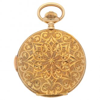 Swiss hunting cased quarter repeating lever watch Circa 1900