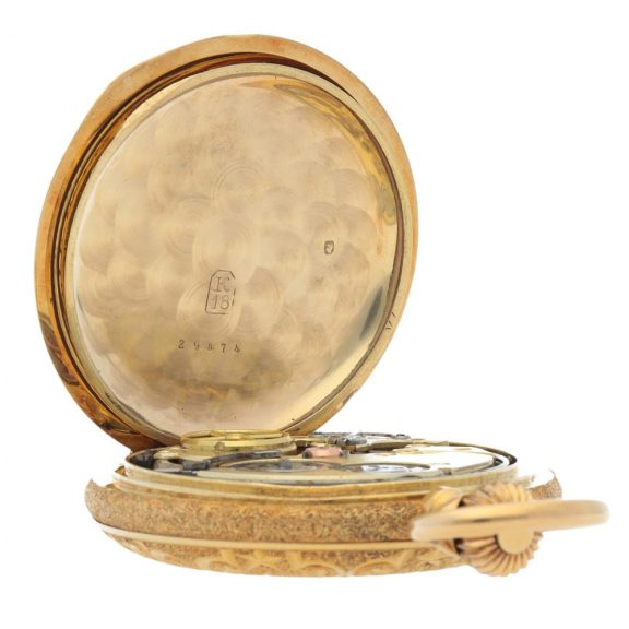 Swiss hunting cased quarter repeating lever watch Circa 1900 Swiss hunting cased quarter repeating lever watch Circa 1900