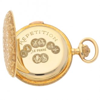 Swiss hunting cased quarter repeating lever watch Circa 1900