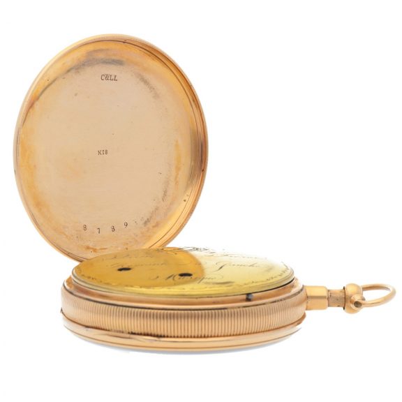 Swiss 18K gold quarter repeating musical pocket watch Circa 1820 Swiss 18K gold quarter repeating musical pocket watch Circa 1820