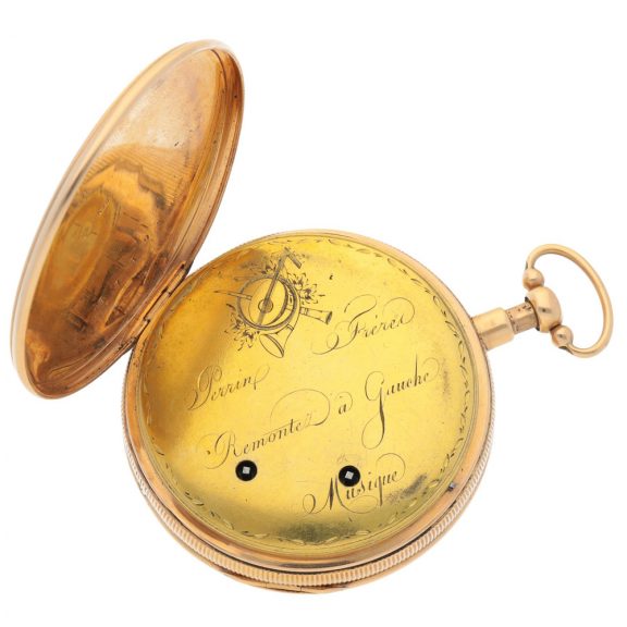 Swiss 18K gold quarter repeating musical pocket watch Circa 1820 Swiss 18K gold quarter repeating musical pocket watch Circa 1820