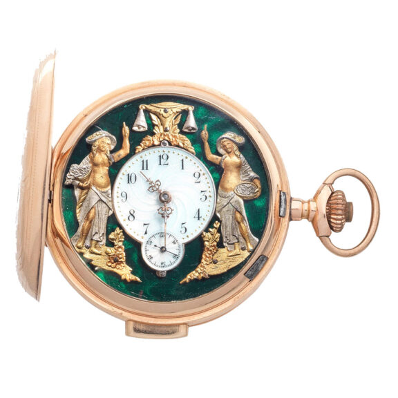 Swiss minute repeating Jacquemart figure automaton Circa 1880 Swiss minute repeating Jacquemart figure automaton Circa 1880