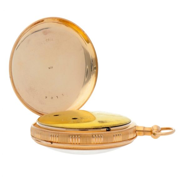 Swiss 18K gold quarter repeating musical pocket watch Circa 1880 Swiss 18K gold quarter repeating musical pocket watch Circa 1880