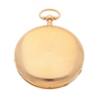 Swiss 18K gold quarter repeating musical pocket watch Circa 1880