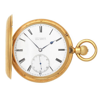 English 18K gold hunting cased lever pocket watch Circa 1872