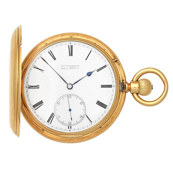 English 18K gold hunting cased lever pocket watch Circa 1872