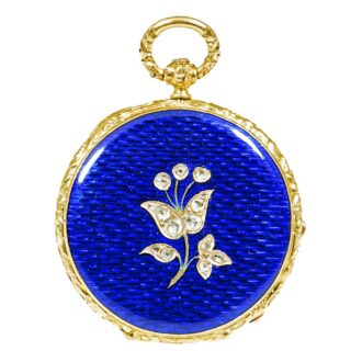Swiss lady’s gold, enamel, rubies, diamond watch Circa 1830