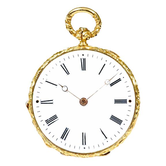 Swiss lady’s gold, enamel, rubies, diamond watch Circa 1830 Swiss lady’s gold, enamel, rubies, diamond watch Circa 1830