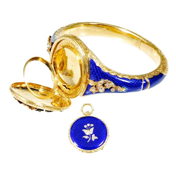 Swiss lady’s gold, enamel, rubies, diamond watch Circa 1830 Swiss lady’s gold, enamel, rubies, diamond watch Circa 1830