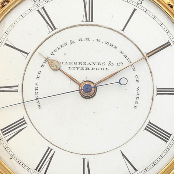 English gold lever watch with stop/start seconds Circa 1891 English gold lever watch with stop/start seconds Circa 1891